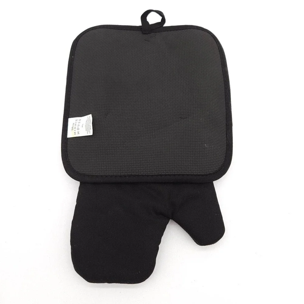 Set of 2 Disney Kitchen‎ Oven Mitt & Pot Holder Minnie Mouse Black New